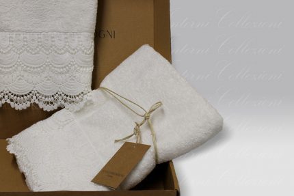 Coppia Asciugamani Corsetto bianco vintage Opificio dei Sogni