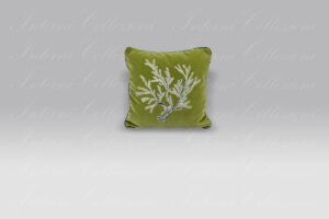 Cuscino Velluto ricamo Corallo lurex verde Mastro Raphael