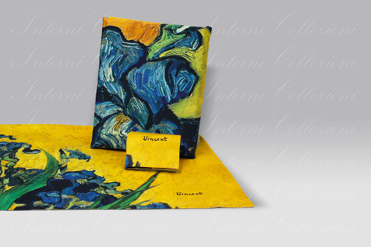 Parure lenzuola matrimoniali Irises di Van Gogh by Tessitura Randi