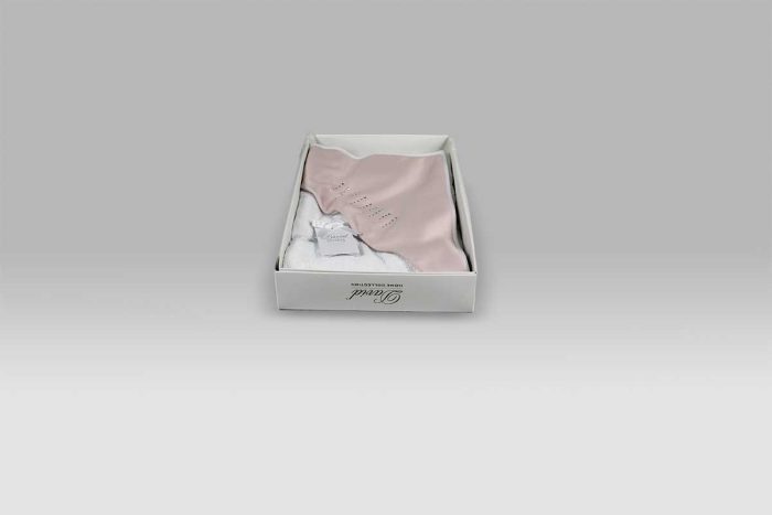 Accappatoio Triangolo Baby Punti Luce bianco-rosa David Home Collection Baby