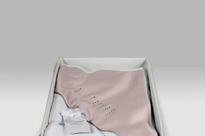 Accappatoio Triangolo Baby Punti Luce bianco-rosa David Home Collection Baby
