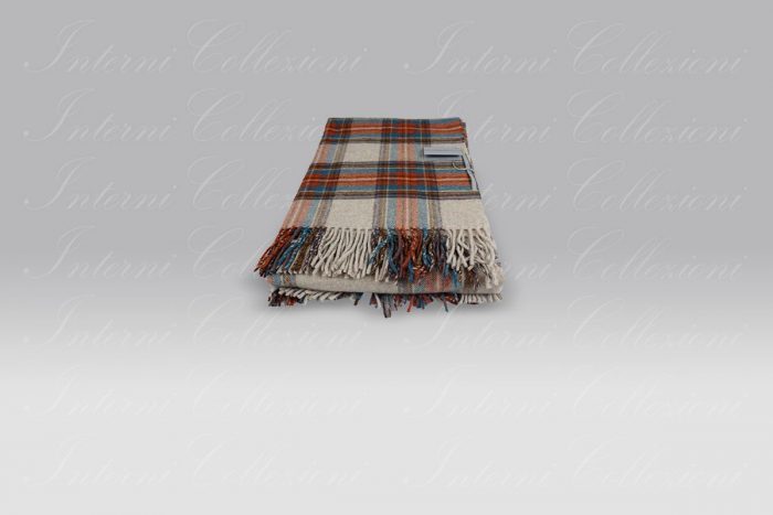 Plaid Lambswool beige mattone Cecchi e Cecchi