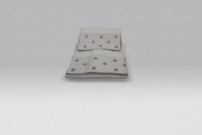 Coppia Spugna Bath Linens Api Percalle grigio-oro Mastro Raphael