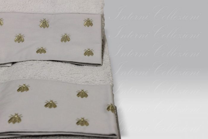 Coppia Spugna Bath Linens Api Percalle grigio-oro Mastro Raphael