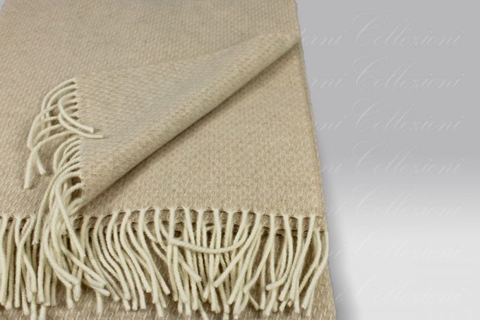 Plaid Radda beige-bianco Cecchi e Cecchi