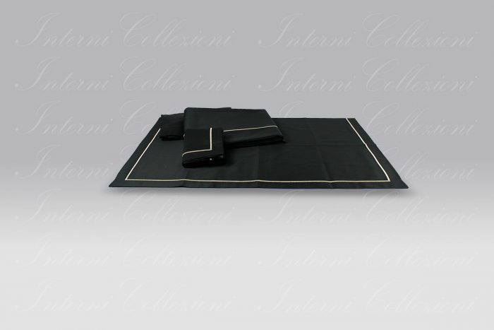 Completo Lenzuola F12 nero bacchettina oro Dea