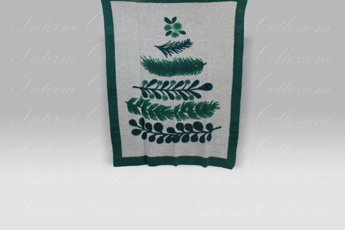 Plaid Boiled Wool Happy Tree verde Frati Home