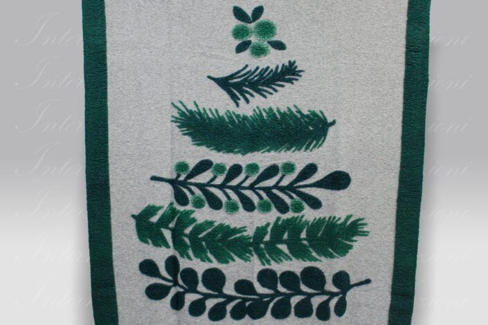 Plaid Boiled Wool Happy Tree verde Frati Home