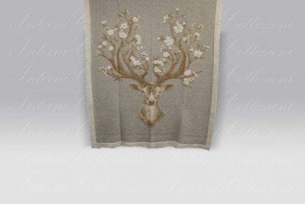 Plaid Boiled Wool Happy Deer panna Frati Home