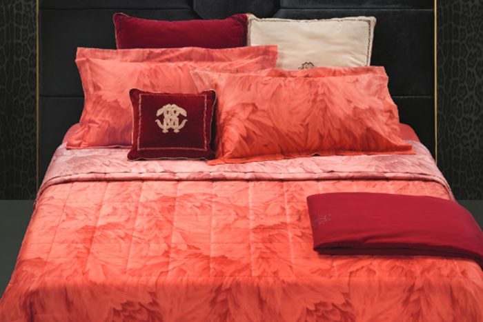 Completo Letto Feathers coral Roberto Cavalli