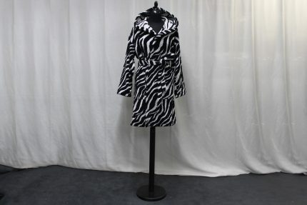 Accappatoio Marianne bianco-nero Carrara