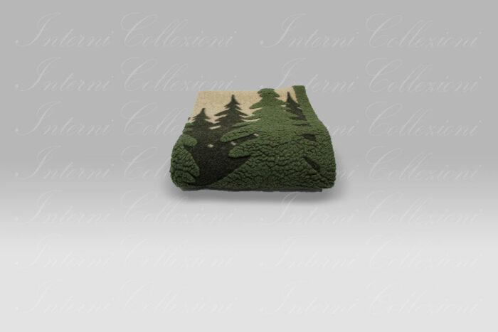 Plaid Boiled Wool Bosco Verde Frati Home