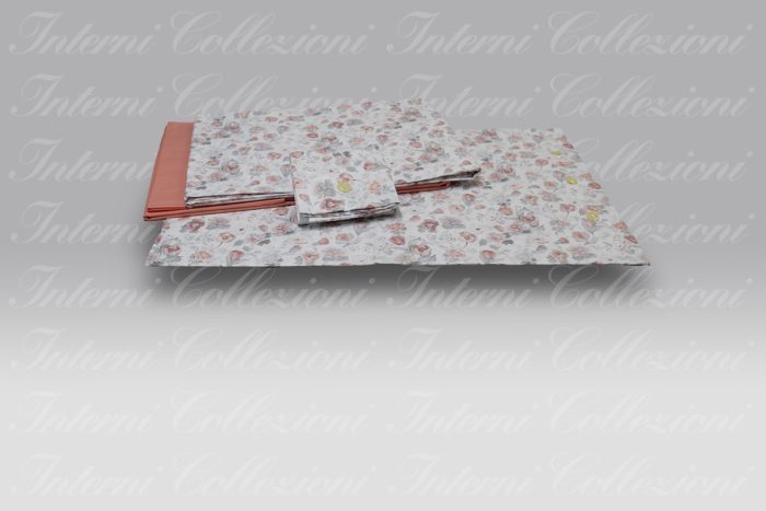 Completo Letto Flowered Garden salmone Bellora