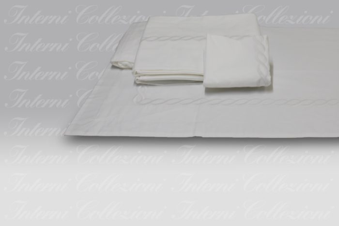 Completo Letto Ricamo ID 02 bianco Dea