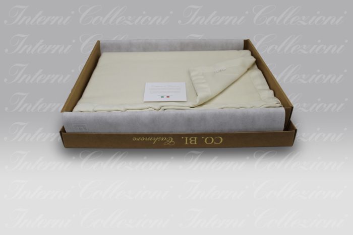 Coperta Valentina greggio-avorio Co.bi Cashmere