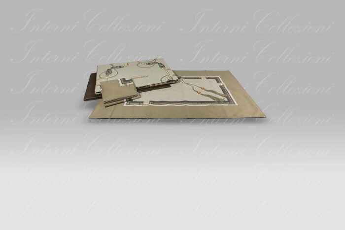 Completo Copripiumino Ascot tortora Borbonese