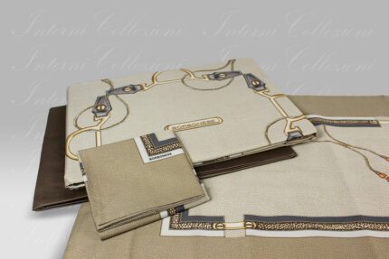 Completo Copripiumino Ascot tortora Borbonese