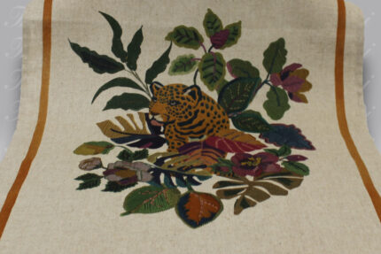 Canovaccio Leolaf arancio Tessitura Toscana Telerie