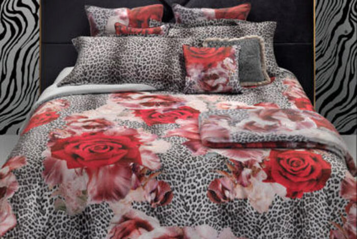 Completo Lenzuola Rose Leopard pink Roberto Cavalli