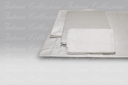 Completo Letto Riga raso bianco Mirabello Carrara