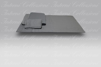 Completo Letto Riga raso grigio medio Mirabello Carrara