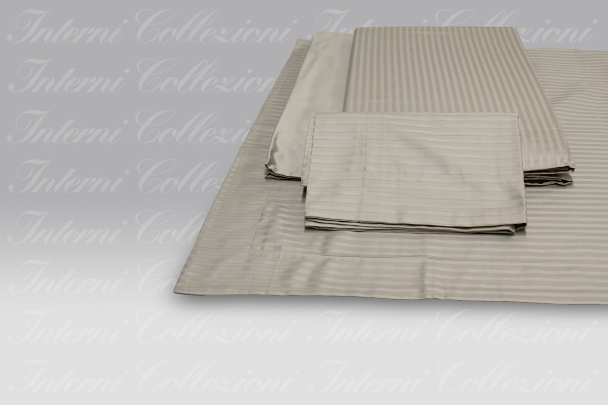 Completo Letto Riga raso sabbia Mirabello Carrara (2) Completo Letto Riga raso sabbia Mirabello Carrara