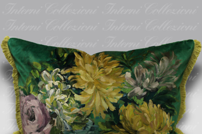 Cuscino Fleur D'Artistes velours vintage green Designers Guild