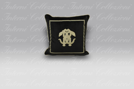 Cuscino Mirror Snake nero Roberto Cavalli