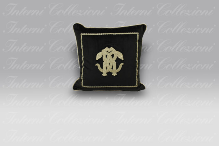 Cuscino Mirror Snake nero Roberto Cavalli