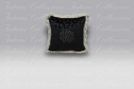 Cuscino Monogram nero Roberto Cavalli