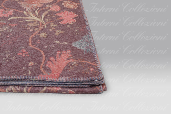 Plaid Birds of Paradise bordeaux Frati Home