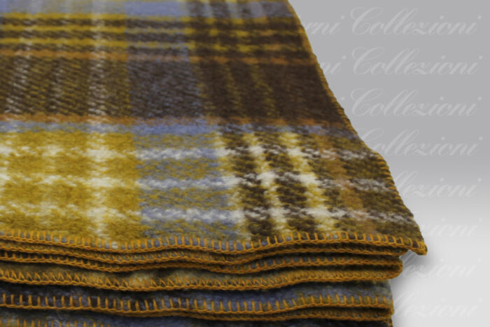 Plaid Boiled Wool Plain Jacquard Classic zafferano Frati Home
