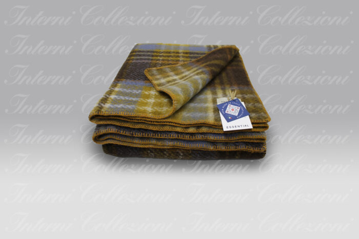 Plaid Boiled Wool Plain Jacquard Classic zafferano Frati Home
