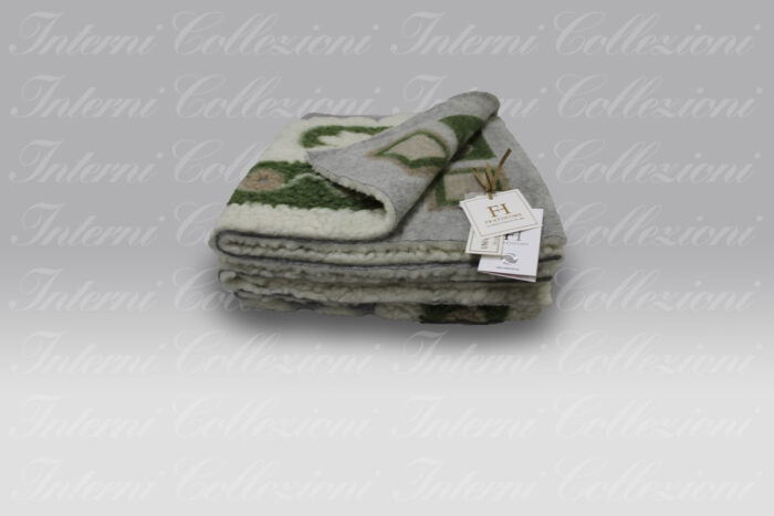Plaid Boiled Wool Trionfale green Frati Home