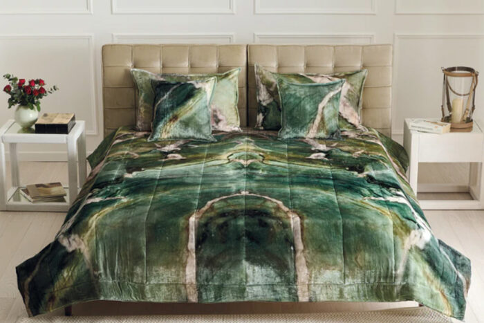 Quilt Canova marmorizzato verde Mastro Raphael