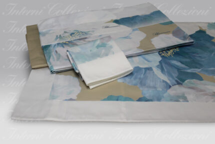 Completo Lenzuola Hibiscus turchese Blumarine