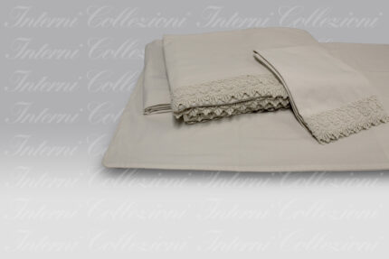 Completo Lenzuola Pizzo Intaglio pane Opificio dei Sogni