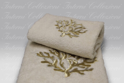 Coppia Spugna Coralli Lurex avorio Dea