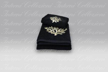 Coppia Spugna Coralli Lurex nero Dea