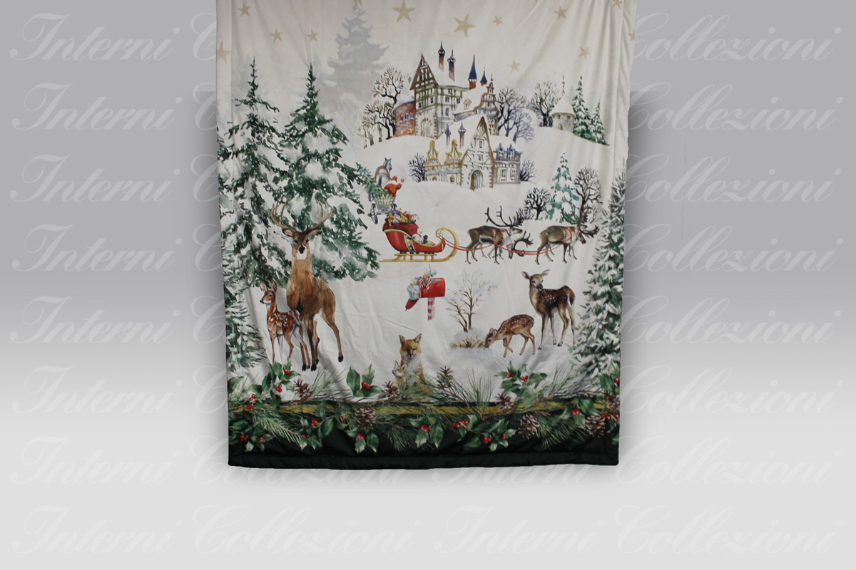 Plaid Christmas Village verde Casa Anversa (3) Plaid Christmas Village verde Casa Anversa