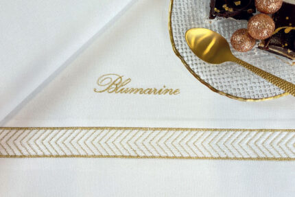 Tovaglia Bistrot bianco lurex oro Blumarine