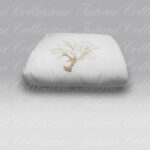 Quilt Corallomania Satin bianco ricamo beige-terra Mastro Raphael