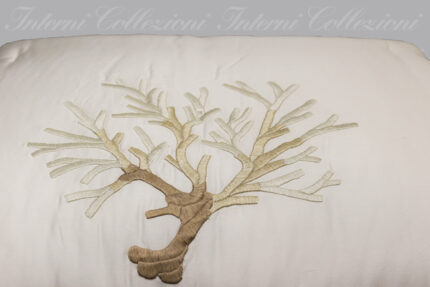 Quilt Corallomania Satin bianco ricamo beige-terra Mastro Raphael
