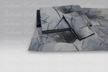 Completo Letto Abstract Flower grigio Mirabello