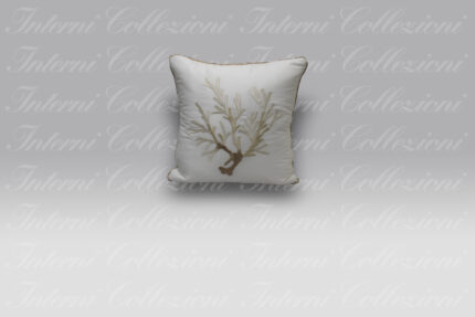Cuscino Corallomania satin bianco ricamo beige.naturale Mastro Raphael