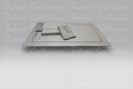 Completo Lenzuola Perlage seppia-bronzo lurex Dea