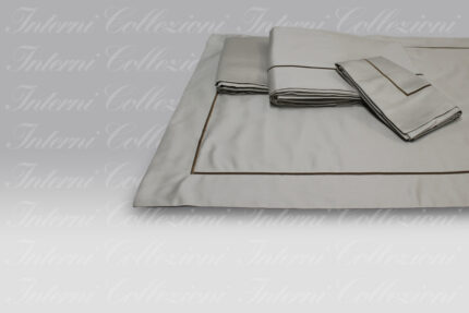 Completo Lenzuola Perlage seppia-marrone Dea