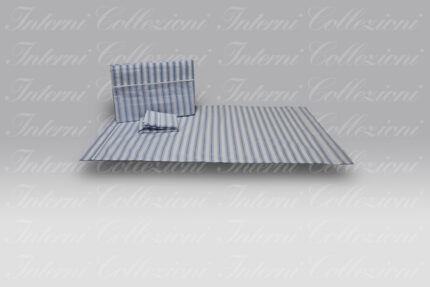 Parure Lenzuola Azimut Righe 7348 azzurro Bossi Casa