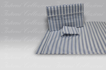 Parure Lenzuola Azimut Righe 7348 azzurro Bossi Casa