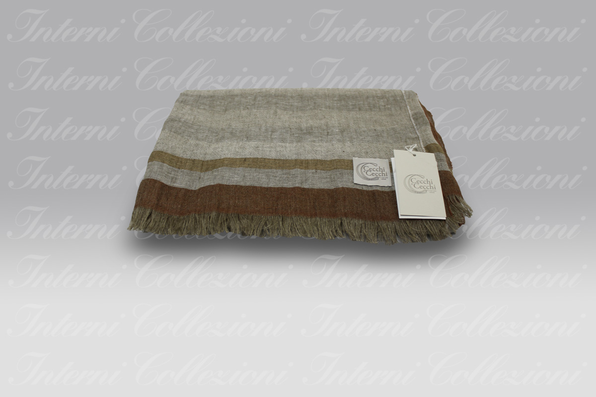 Plaid Daloa mattone-ecrù-legno Cecchi e Cecchi Agolab (1) Plaid Daloa mattone-ecrù-legno Cecchi e Cecchi Agolab